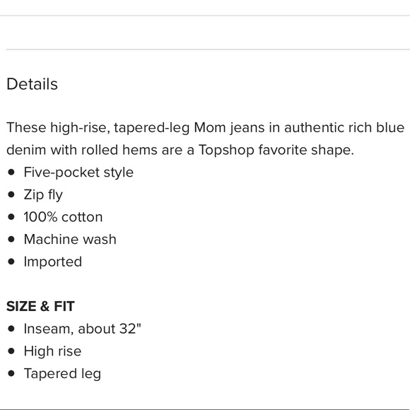 Topshop Mom Jeans 32-Inch Leg - Picture 4 of 4